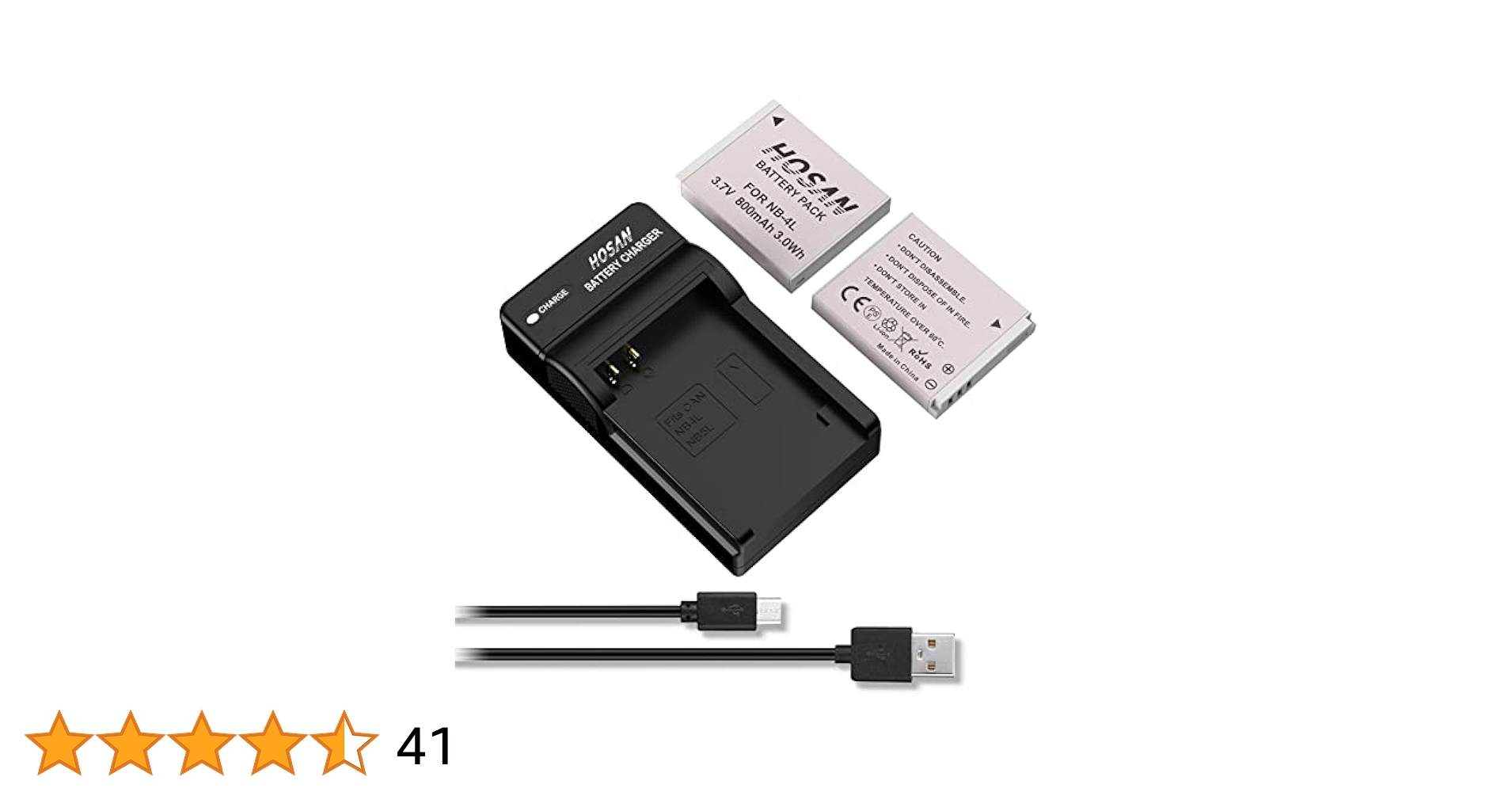 Amazon | HOSAN NB-4L 互換バッテリー 2個 + 充電器 対応機種